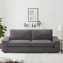 MEROUS Canapés modernes de 88,58 po pour le salon, canapés et canapés à assise profonde en chenille avec accoudoir carré, coussin de canapé à dossier bas amovible et housse de canapé amovible/facile à installer (gris foncé)