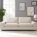 MEROUS Canapés modernes de 88,58 po pour le salon, canapés et canapés à assise profonde en chenille avec accoudoir carré, coussin de canapé à dossier bas amovible et housse de canapé amovible/facile à installer (gris foncé)