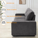 MEROUS Canapés modernes de 88,58 po pour le salon, canapés et canapés à assise profonde en chenille avec accoudoir carré, coussin de canapé à dossier bas amovible et housse de canapé amovible/facile à installer (gris foncé)