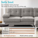 MEROUS Ecksofa, Sofa mit Schlaffunktion, Sofa 3 Sitzer in L-Form, Couch Wohnzimmer Polstermöbel