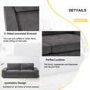 MEROUS Canapés modernes de 88,58 po pour le salon, canapés et canapés à assise profonde en chenille avec accoudoir carré, coussin de canapé à dossier bas amovible et housse de canapé amovible/facile à installer (gris foncé)