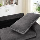 MEROUS Canapés modernes de 88,58 po pour le salon, canapés et canapés à assise profonde en chenille avec accoudoir carré, coussin de canapé à dossier bas amovible et housse de canapé amovible/facile à installer (gris foncé)