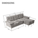 MEROUS Ecksofa, Sofa mit Schlaffunktion, Sofa 3 Sitzer in L-Form, Couch Wohnzimmer Polstermöbel